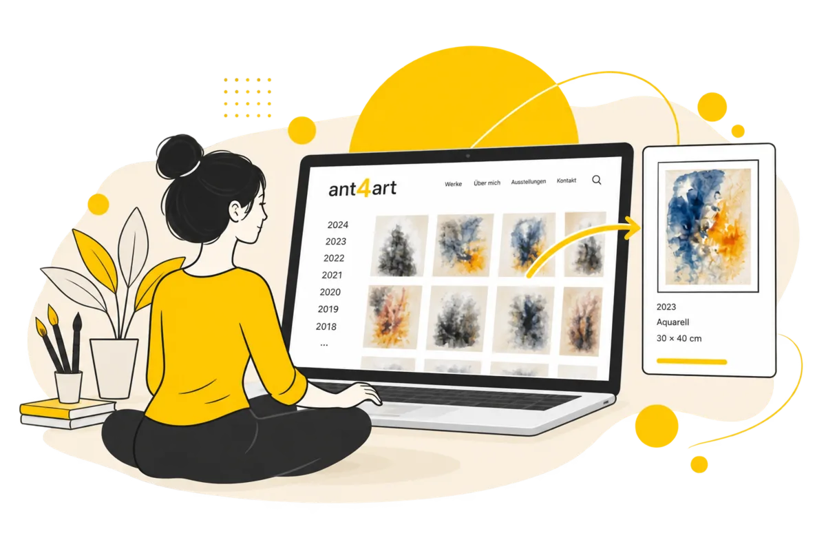 Webentwicklung für ein umfangreiches Künstlerportfolio