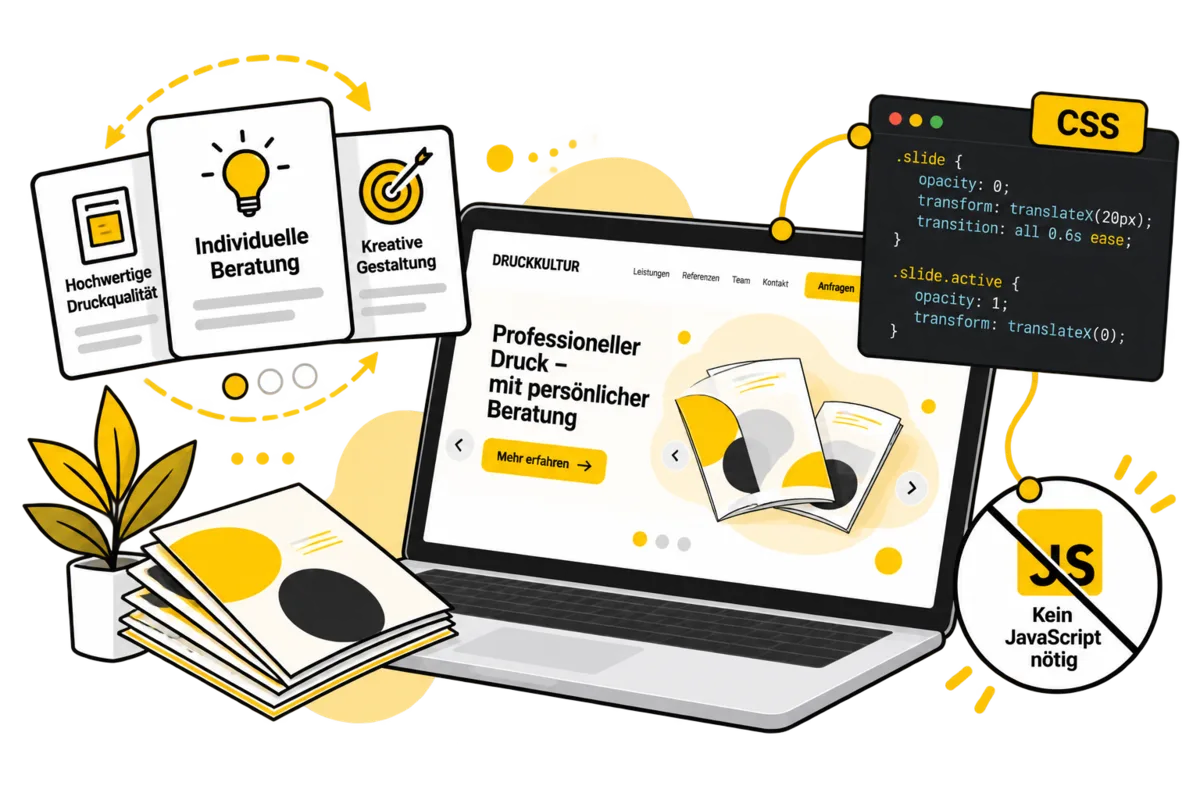 Bewegung mit CSS statt unnötiger JavaScript-Logik