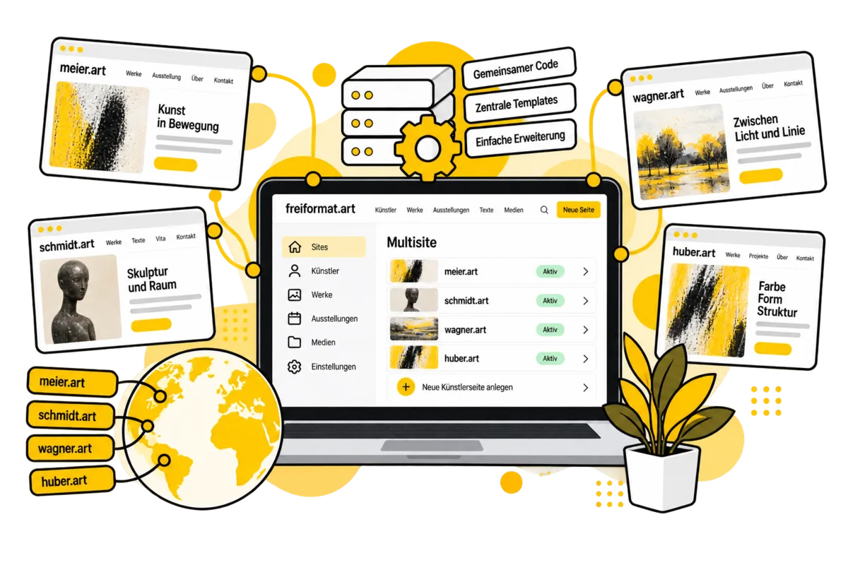 Mehrere eigenständige Websites auf einer Multisite-Plattform