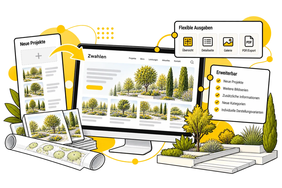 Ein Portfolio, das sich mit neuen Projekten weiterentwickelt