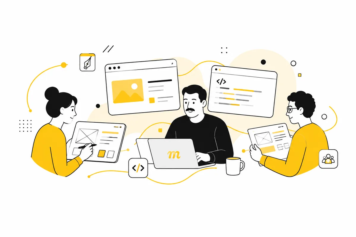 Webdesign → Webentwicklung → fertige Website